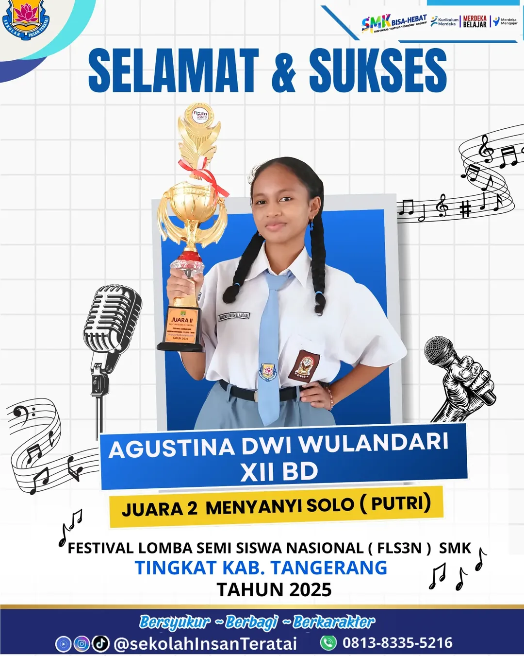 Lomba Menyanyi Solo  Festival Lomba Seni Siswa Nasional (FLS2N) tingkat Kabupaten Tangerang 2025 🏆.