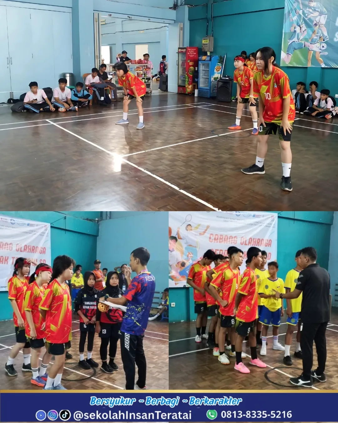 Juara 1 Cabang Olahraga Sepak Takraw pada kegiatan Pembinaan Minat, Bakat, dan Kreativitas Siswa Jenjang SMP se-Kecamatan Pasar Kemis, Kabupaten Tangerang.
